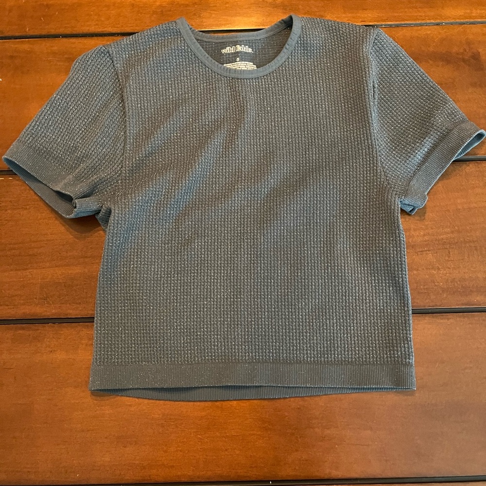 Wild Fable Navy Textured Knit Top